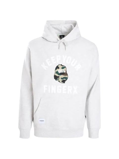 logo-print hoodie by FINGERCROXX