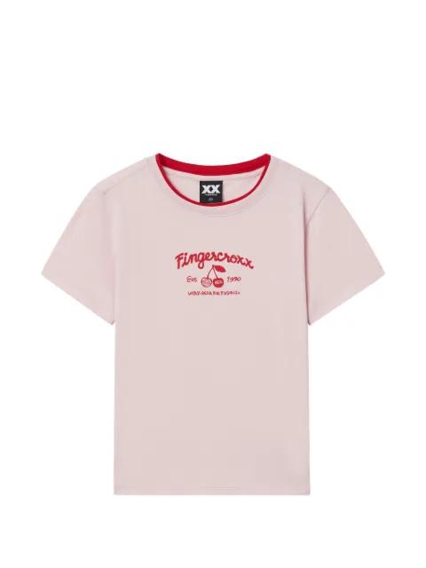 logo-print ringer T-shirt by FINGERCROXX