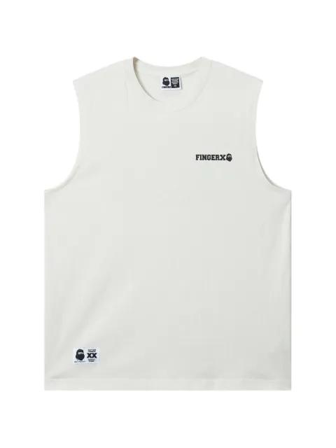 logo-print tank top by FINGERCROXX