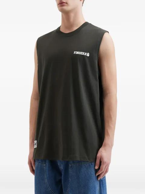 logo-print tank top by FINGERCROXX