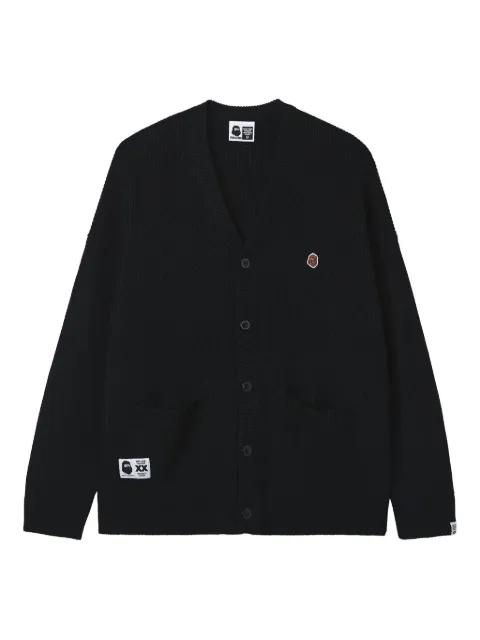 patch-pocket ribbed cardigan by FINGERCROXX
