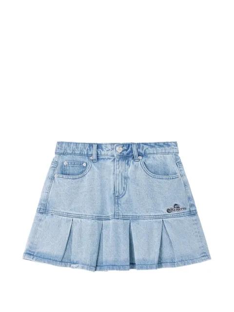 pleated denim mini skirt by FINGERCROXX