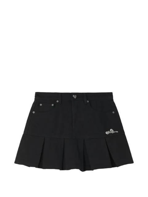 pleated logo-embroidered mini skirt by FINGERCROXX