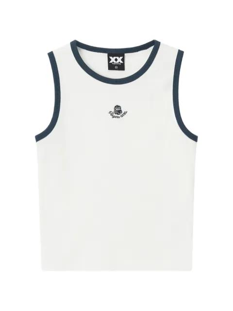 ribbed logo-embroidered top by FINGERCROXX