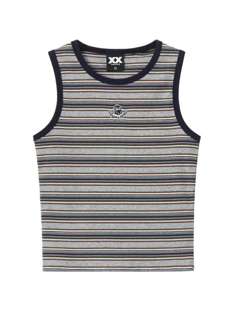 stripe-pattern ribbed top by FINGERCROXX