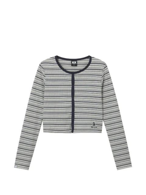 striped buttoned top by FINGERCROXX