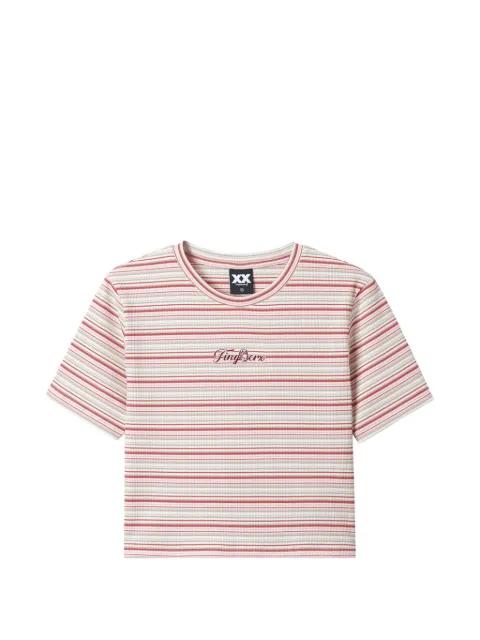 striped-pattern T-shirt by FINGERCROXX