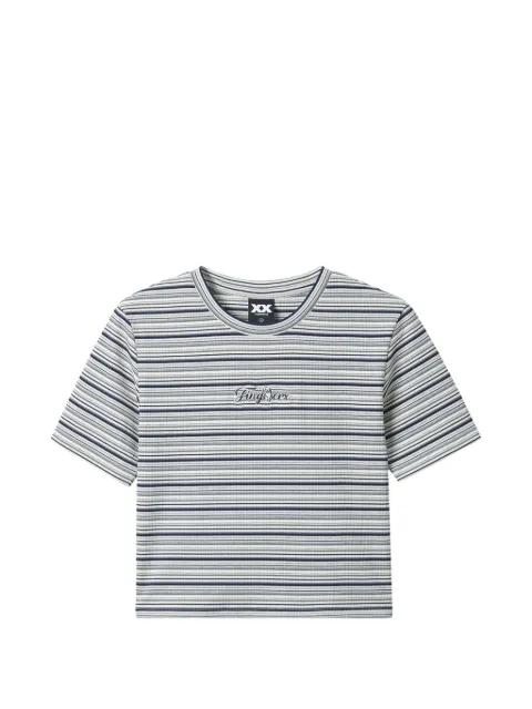 striped-pattern T-shirt by FINGERCROXX