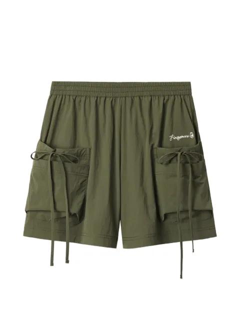 tie-detail cargo shorts by FINGERCROXX