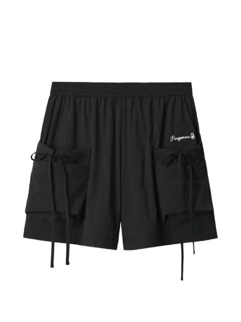 tie-detail cargo shorts by FINGERCROXX
