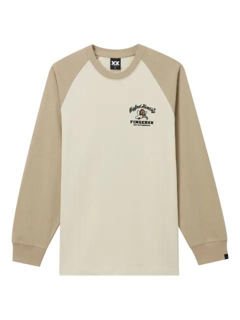 two-tone embroidered T-shirt by FINGERCROXX