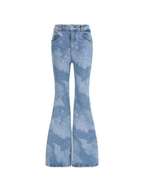 Angels-print flared jeans by FIORUCCI