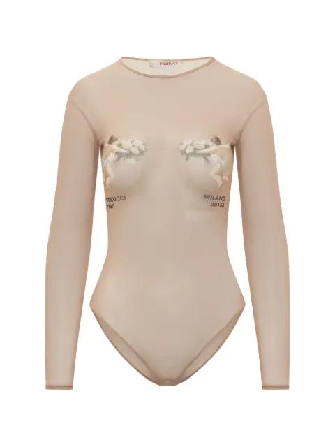Bouquet Cupid-print bodysuit by FIORUCCI