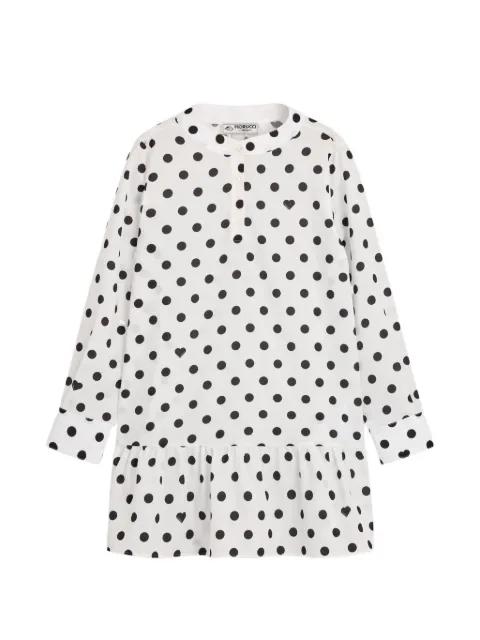 Polka Dot Crepe de Chine Ruffled mini dress by FIORUCCI