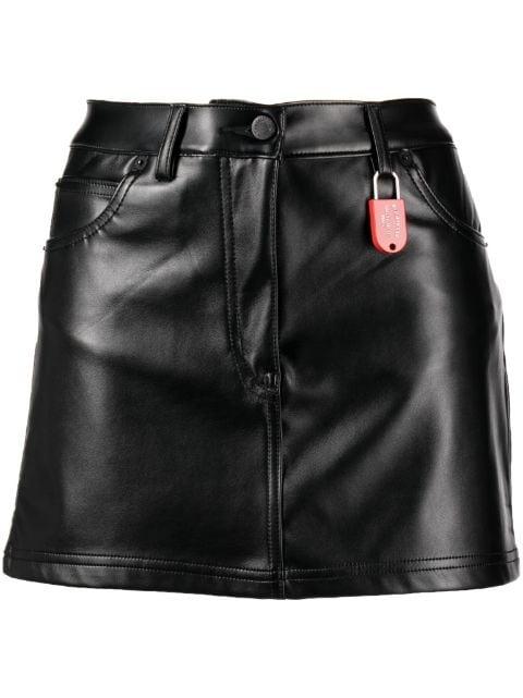 Sofia logo-patch skirt by FIORUCCI