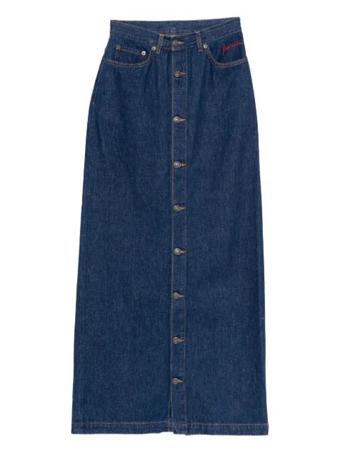 button-front denim skirt by FIORUCCI