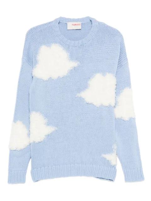 cloud-appliqué wool sweater by FIORUCCI