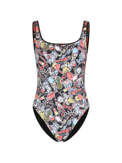 graphic-print swimsuit by FIORUCCI