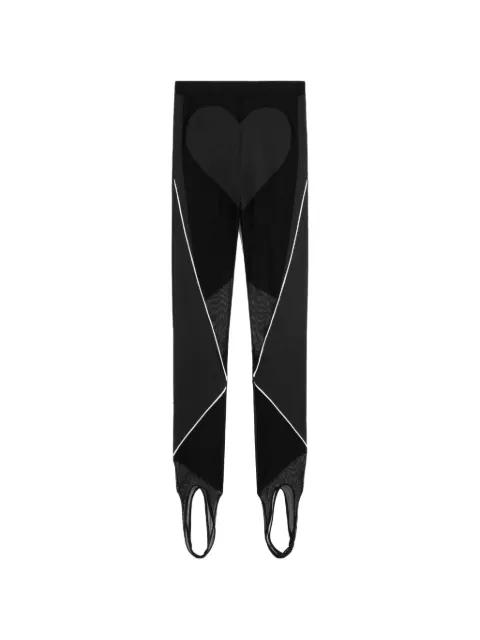 heart-motif mesh-panelled leggings by FIORUCCI