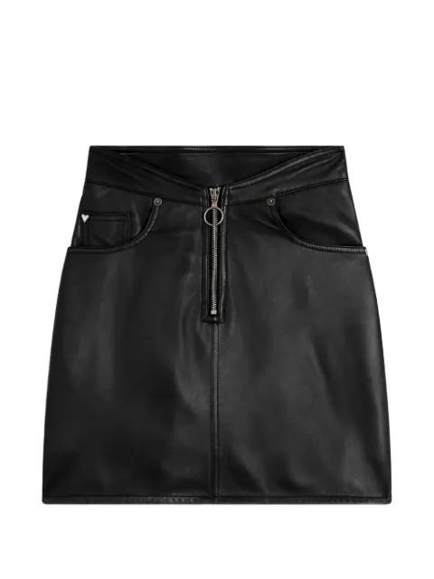 leather zippered mini skirt by FIORUCCI