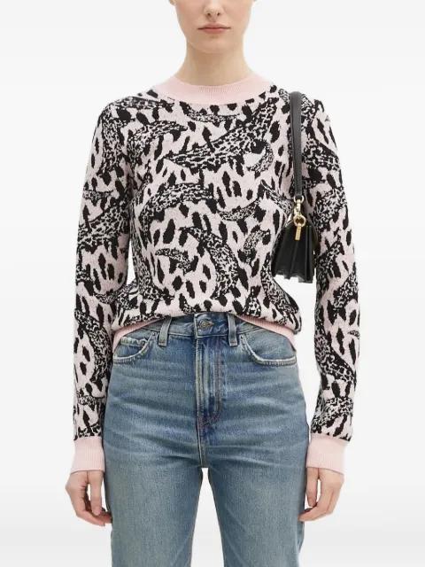 leopard-jacquard crew-neck sweater by FIORUCCI