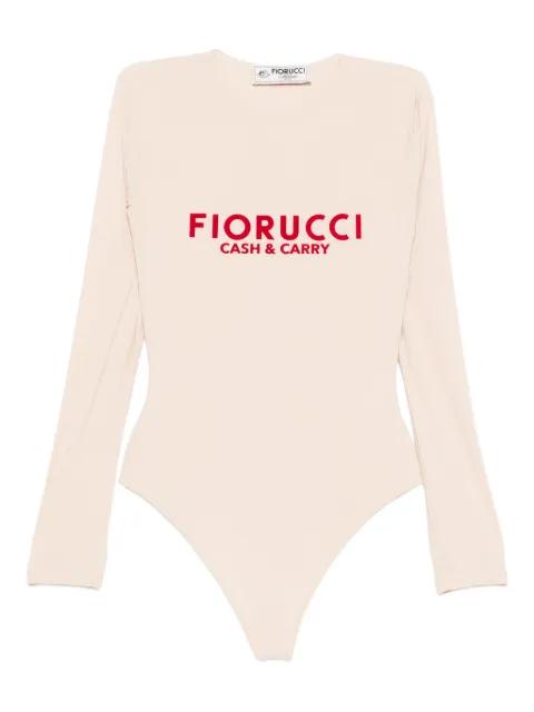 logo-print long-sleeve bodysuit by FIORUCCI