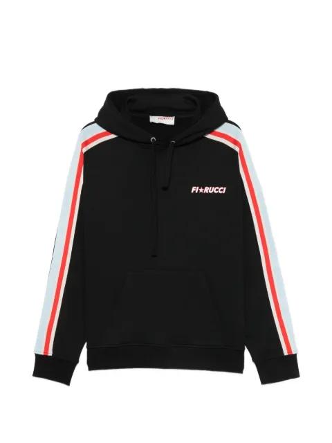 logo-print side-stripe hoodie by FIORUCCI