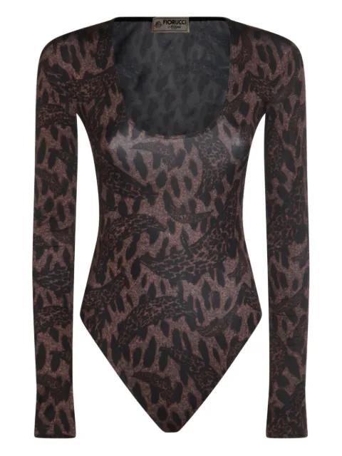 long-sleeved animal-print bodice by FIORUCCI