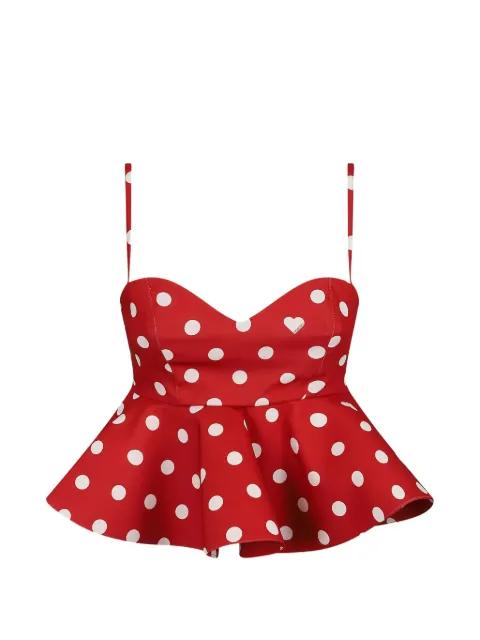 polka ruffle-trim top by FIORUCCI