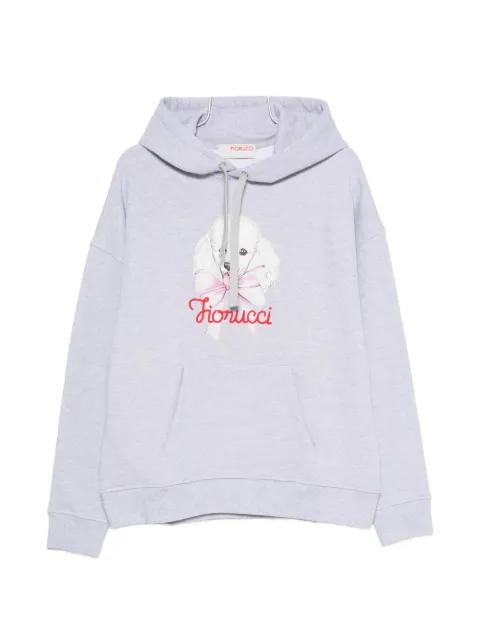 poodle-print hoodie by FIORUCCI