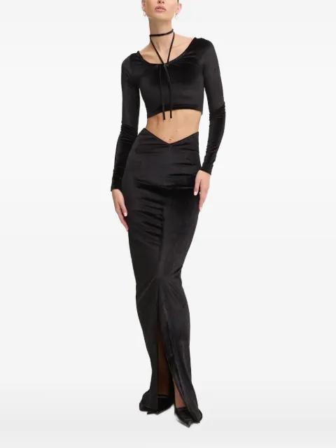 tie-neck velvet top by FIORUCCI