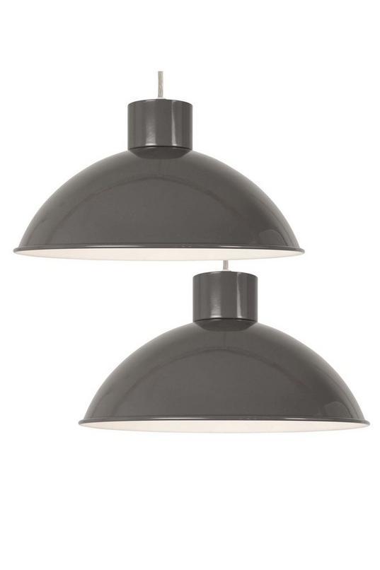 Domed - Grey Easy Fit Metal Pendant Shades by FIRST CHOICE LIGHTING