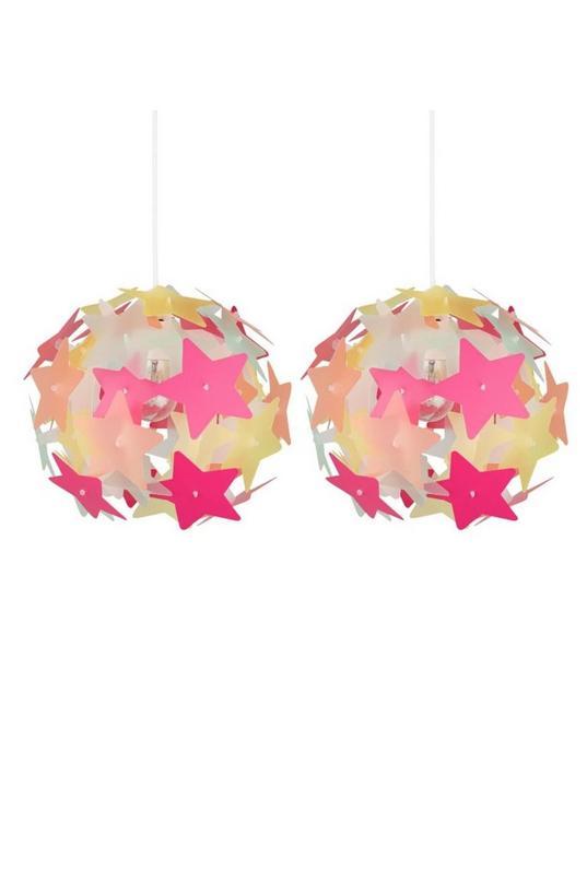 Set of 2 Multi Coloured Stars Easy Fit Light Shades by FIRST CHOICE LIGHTING Set of 2 Multi Coloured Stars Easy Fit Light Shades by FIRST CHOICE LIGHTING