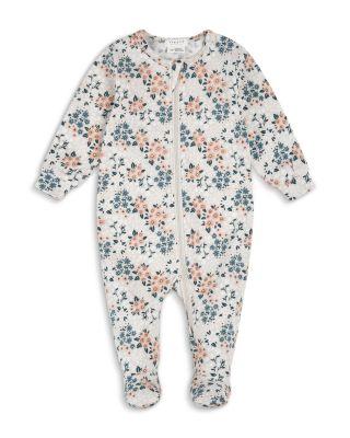 Girls' Floral Print Knit Sleeper Footie - Baby by FIRSTS BY PETIT LEM