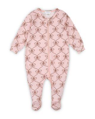 Girls' Lasso Bow Print Knit Sleeper Footie - Baby by FIRSTS BY PETIT LEM