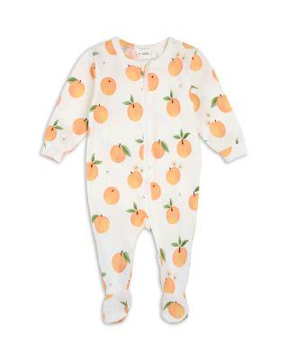 Girls' Peach Print Sleeper Footie - Baby by FIRSTS BY PETIT LEM