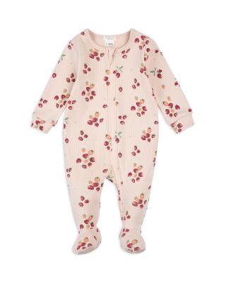 Girls' Strawberry Print Ribbed Sleeper Footie - Baby by FIRSTS BY PETIT LEM