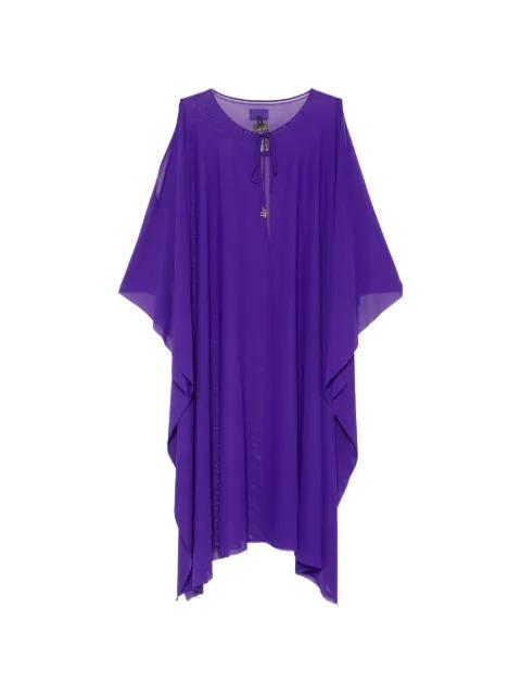cold-shoulder semi-sheer dress by FISICO
