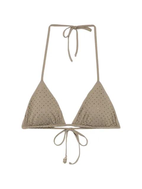 crystal-embellished triangle bikini top by FISICO
