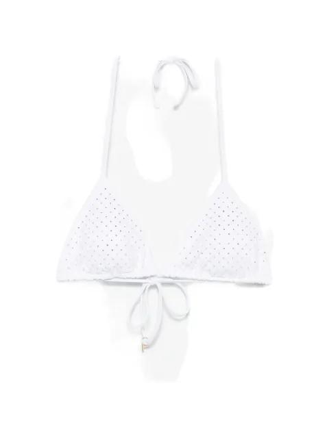 embellished triangle bikini top by FISICO