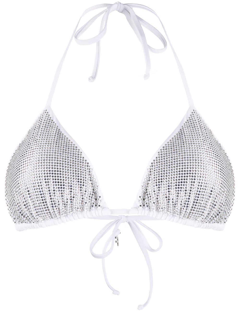 embellished triangle bikini top by FISICO