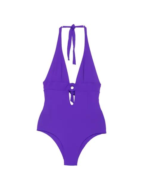 ring-detail halterneck swimsuit by FISICO