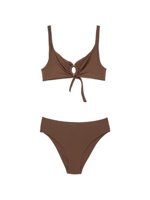 ring-detail tie-fastening bikini by FISICO