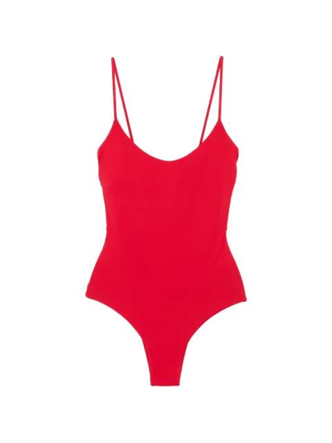 scoop-neck spaghetti-strap swimsuit by FISICO