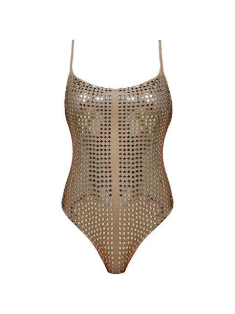 stud-embellished swimsuit by FISICO