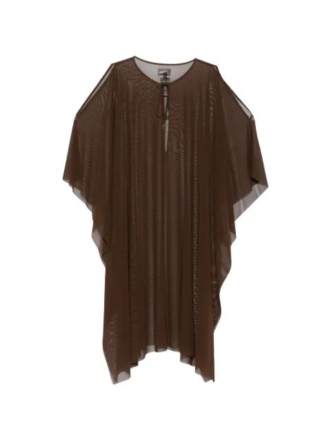 tie-fastening midi dress by FISICO
