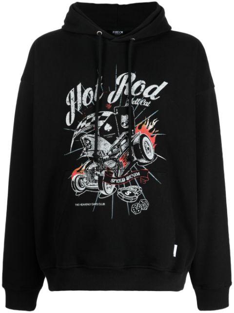Terry graphic-print cotton hoodie by FIVE CM