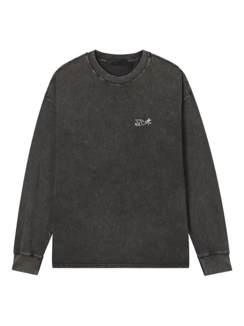 acid-wash long-sleeve T-shirt by FIVE CM