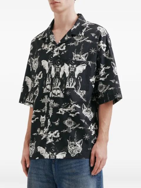 buttoned graphic print shirt by FIVE CM