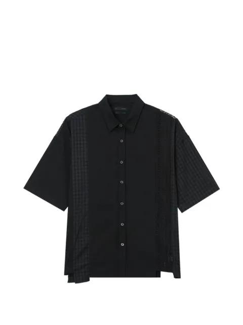 check-panel short-sleeve shirt by FIVE CM